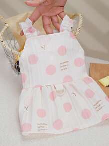 PETSIN Pink Light And Breathable Pet Dog Dress, With Cute English, Fruit, Polka Dot Patterns, Summer Fashion Suspender Skirt, Suitable For Spring And Summer, European And American Hot Selling - Pink - View 2