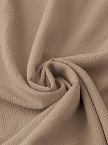 DreamSkyne 大码女式纯色圆领盖袖宽松休闲衬衫