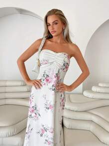 Roylia Women's Ditsy Floral Vintage Slim Fit Dress, Sleeveless Vacation Style - Multicolor - View 5