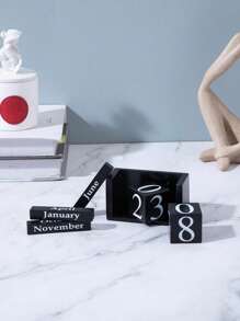 1pc Creative Wooden Calendar Numeric Decor For Living Room, Study, Store, Bar Counter Best Gifts Birthday