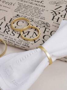 4-12 件现代简约锌合金圆形光环餐巾环，适用于生日、婚礼、感恩节、圣诞节、复活节、宴会、自助餐桌优雅装饰 - 彩色 - 查看 4