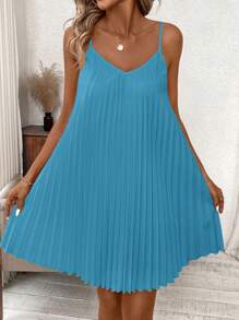 SHEIN Clasi Orange Pleated Strapless Maxi Dress Coral Dress Spring Dress - Mint Blue - View 4