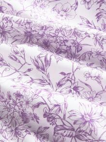 SHEIN MOD 女士春季蝴蝶结吊带花卉印花长裙、毕业礼服、女士朴素礼服、春假礼服 - 紫丁香色 - 查看 4