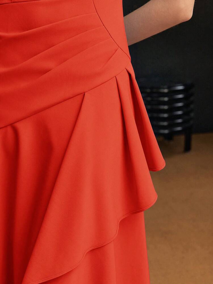 MOTF Soiréza ASYMMETRICAL RUFFLE HEM TANK DRESS