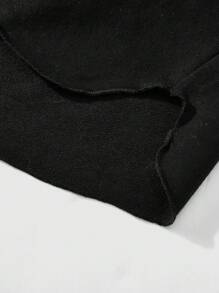 ROMWE MEN Prep Men's Jersey Boxy Fit Y2K Slogan Crew Neck Casual Loose Cropped Tank Top - Black - View 5