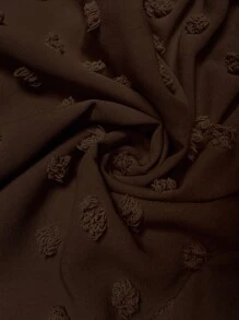 SHEIN Holidaya Plus Size Vacation Casual Solid Color Sleeveless Long Top & Shorts 2pcs Set - Brown - View 7