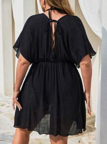 Swim Lushoire Vestido de playa de talla grande, de unicolor y de estilo veraniego informal y ligero