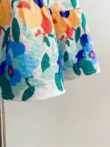 Soleia Robe Cami à imprimé floral coloré avec bretelles nouées, pour femmes grandes tailles. Tenue de vacances/remise des diplômes/rentrée scolaire - Multicolore - Voir 6