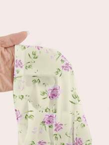 SHEIN EZwear Đầm Maxi Ôm Body Họa Tiết Hoa Đơn Giản Tối Giản, Phù Hợp Cho Mùa Hè, Phong Cách Kỳ Nghỉ - trắng - Xem 4