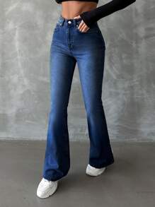 EURMUSE 98%Cotton Women's High Waist Flared Jeans