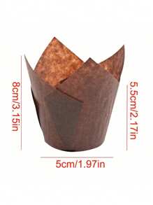 50pcs Tulip Cupcake Liners, Muffin Cups, Flambe Cups Disposable & High Temperature Resistant Baking Cups,Heat Resistant, Grease-Resistant Paper Tray,School Stuff, Kitchen Decor.