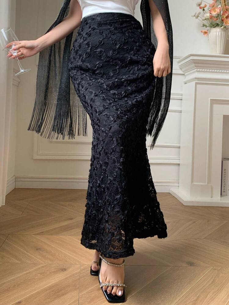 Women's Sexy Textured Fish Tail Hem Skirt Carnival