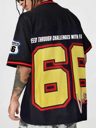 Street Life Herren lässiges T-Shirt mit V-Ausschnitt und Figuren-Muster, geeignet für den täglichen Gebrauch