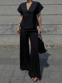 DAZY Women High-End Casual Vest Blazer, V-Neck Cap Sleeve Asymmetrical Crop Top Thin Suit Jacket, Summer Buisness Attire