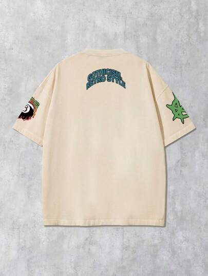 Street Life Camiseta de manga corta de cuello redondo minimalista de moda para hombre de verano