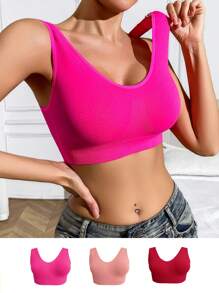 3 Pcs Women's Sexy Backless Casual Bralette Set - Multicolor - View 1