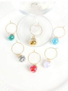 6 Stücke Weinglasmarker, Weinglas-Identifizierer, Trinkmarker für Weingläser für Weihnachten, Thanksgiving, Geburtstag, Weinparty, Weihnachtsgeschenke, Fröhliche Weihnachten