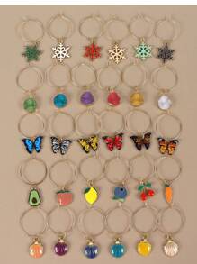 6 Stücke Weinglasmarker, Weinglas-Identifizierer, Trinkmarker für Weingläser für Weihnachten, Thanksgiving, Geburtstag, Weinparty, Weihnachtsgeschenke, Fröhliche Weihnachten