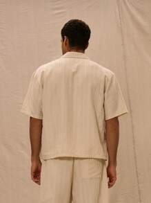 Musero Raw Seam Detail Short Sleeve Shirt Only - White - View 3