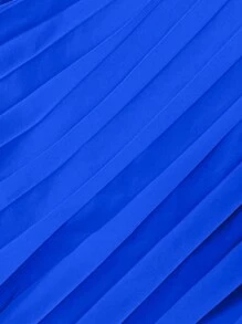 SHEIN Unity Plus Size Suit Set: Long Sleeve Jacket And Solid Color Skirt - Royal Blue - View 4