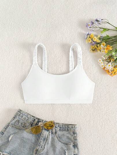 Swim Mod 女士纯色比基尼吊带背心，适合度假和海滩