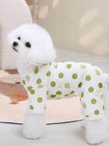 PETSIN Lightweight & Breathable Casual Homewear Melon Pattern Pet Jumpsuit For Cats & Dogs, Suitable For Spring & Summer, Allow Outdoor Walking - Green - View 7