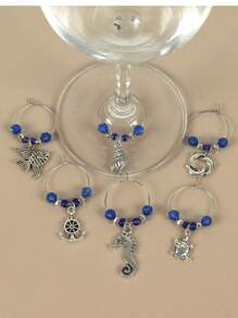 6 Stücke Weinglasmarker, Weinglas-Identifizierer, Trinkmarker für Weingläser für Weihnachten, Thanksgiving, Geburtstag, Weinparty, Weihnachtsgeschenke, Fröhliche Weihnachten