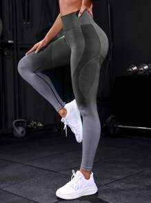 Powerista Comfortable Breathable Seamless High Stretch Gradient Leggings - Grey - View 1