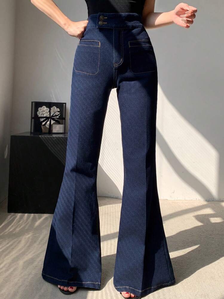 Women's Comfortable Elegant Flared Leg Jeans, Summer New Design Low Rise Jeans