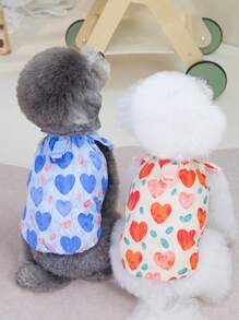 PETSIN Light Pink Cute Ladylike Heart Pattern Chiffon Breathable Summer Shirt, Fashionable Style Suitable For Cats & Dogs - Baby Pink - View 3