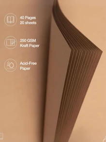 DIY Scrapbook Photo Album, 40 Pages Hardcover Kraft Paper Scrapbook Memorial Book, Suitable For Wedding, Anniversary And Family - Multicolor - View 12