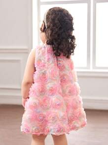 Baby Girl Elegant Floral Mesh Summer Dress