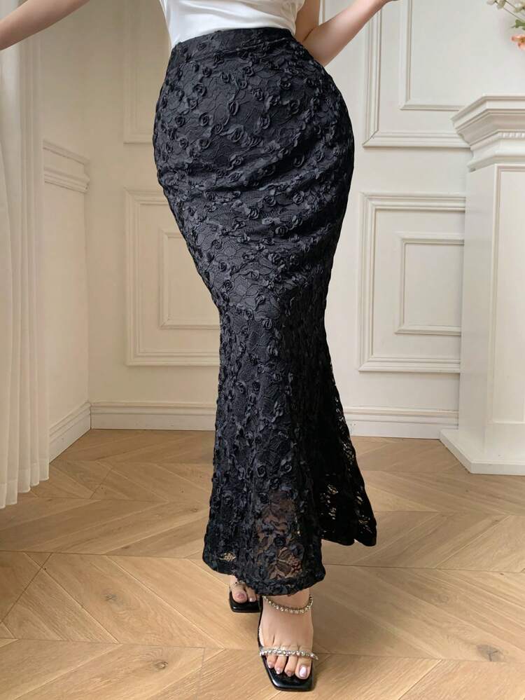 Women's Sexy Textured Fish Tail Hem Skirt Carnival