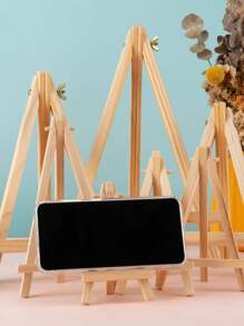 SHEIN 1pc Wooden Tabletop Easel Exhibition Stand, Mini Art Stand For Kids, Multifunctional Display Stand For Paintings, Triangular Support For Cell Phone And TV Series Watching,Back To School,School Supplies