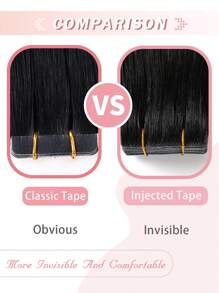 Seamless Injected Hand-Tied Pro Quality Virgin Human Hair Invisible Tape In Hair Extensions Human Hair Natural Black 50G Straight Tape Ins Tape In Hair Tape Ins Hair Extensions Halloween Costumes - S613 - View 7