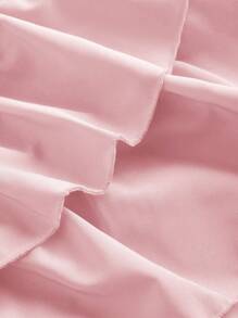 SHEIN MOD Váy xòe màu hồng cỡ lớn có nơ cho nữ - Hồng - Xem 5