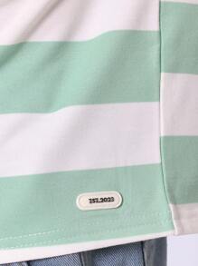 SUMWON 夏季 Polo 运动衫 阿马尔菲海岸复古条纹海滩俱乐部度假休闲短袖夏季经典学院风男孩时尚意大利里维埃拉旅行 - 綠色 - 查看 5