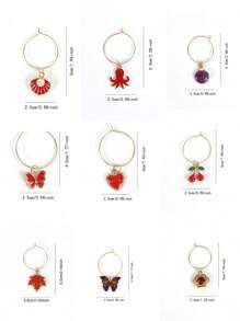 6 Stücke Weinglasmarker, Weinglas-Identifizierer, Trinkmarker für Weingläser für Weihnachten, Thanksgiving, Geburtstag, Weinparty, Weihnachtsgeschenke, Fröhliche Weihnachten