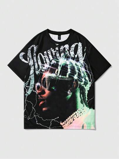 Street Life Herren Rundhals Kurzarm T-Shirt mit grafischem Muster, Lässig