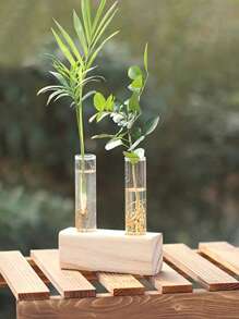 SHEIN 1pc Modern Creative Desktop Hydroponic Plant Test Tube Glass Vase For Home Decor - Multicolor - View 1