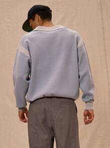 圆领针织撞色“Musero”标语套头衫 - 彩色 - 查看 3