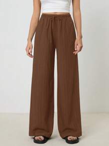 SHEIN Tall 女式双面腰带休闲裤 - 棕色 - 查看 5