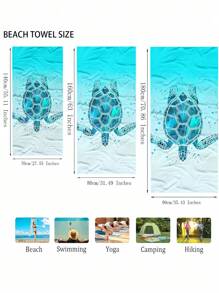 Toalla de playa de fibra ultrafina con estampado de tortuga, ideal para piscina, camping y viajes de verano, vacaciones, decoración del baño, artículos esenciales de playa
