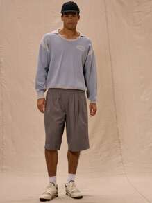 圆领针织撞色“Musero”标语套头衫 - 彩色 - 查看 5