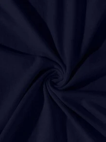 SHEIN Cottnline Cotton Men Plaid Print Regular T-Shirt Homewear Set - Navy Blue - View 7