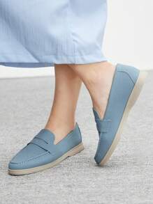 CUCCOO BIZCHIC 女士拼布流苏时尚休闲日常穿着平底便鞋春假复活节春夏新款鞋度假女士婚礼鞋复活节轻松 - 淺藍色 - 查看 4