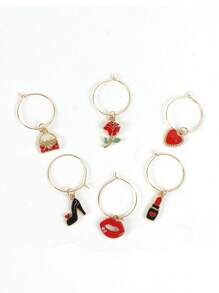 6 Stücke Weinglasmarker, Weinglas-Identifizierer, Trinkmarker für Weingläser für Weihnachten, Thanksgiving, Geburtstag, Weinparty, Weihnachtsgeschenke, Fröhliche Weihnachten