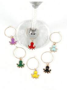 6 Stücke Weinglasmarker, Weinglas-Identifizierer, Trinkmarker für Weingläser für Weihnachten, Thanksgiving, Geburtstag, Weinparty, Weihnachtsgeschenke, Fröhliche Weihnachten