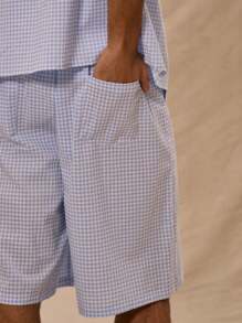 Musero Pantalones cortos elegantes de corte sastre a cuadros de corte largo para la primavera, el verano y las vacaciones de Pascua