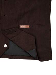 Manfinity Mode Chaleco de traje casual básico de corte slim para hombre - Café integral - Ver 2